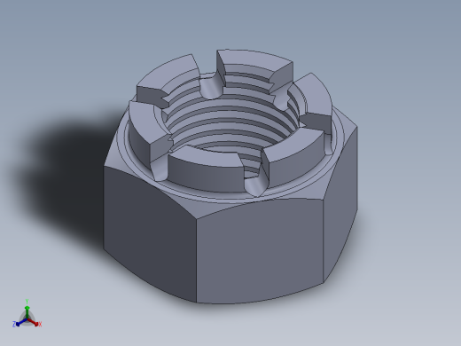 螺母Din 935 M4-M10，M10-M72正等轴测缩略图