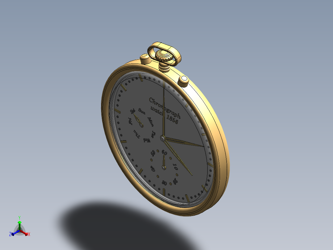 经典怀表正等轴测图