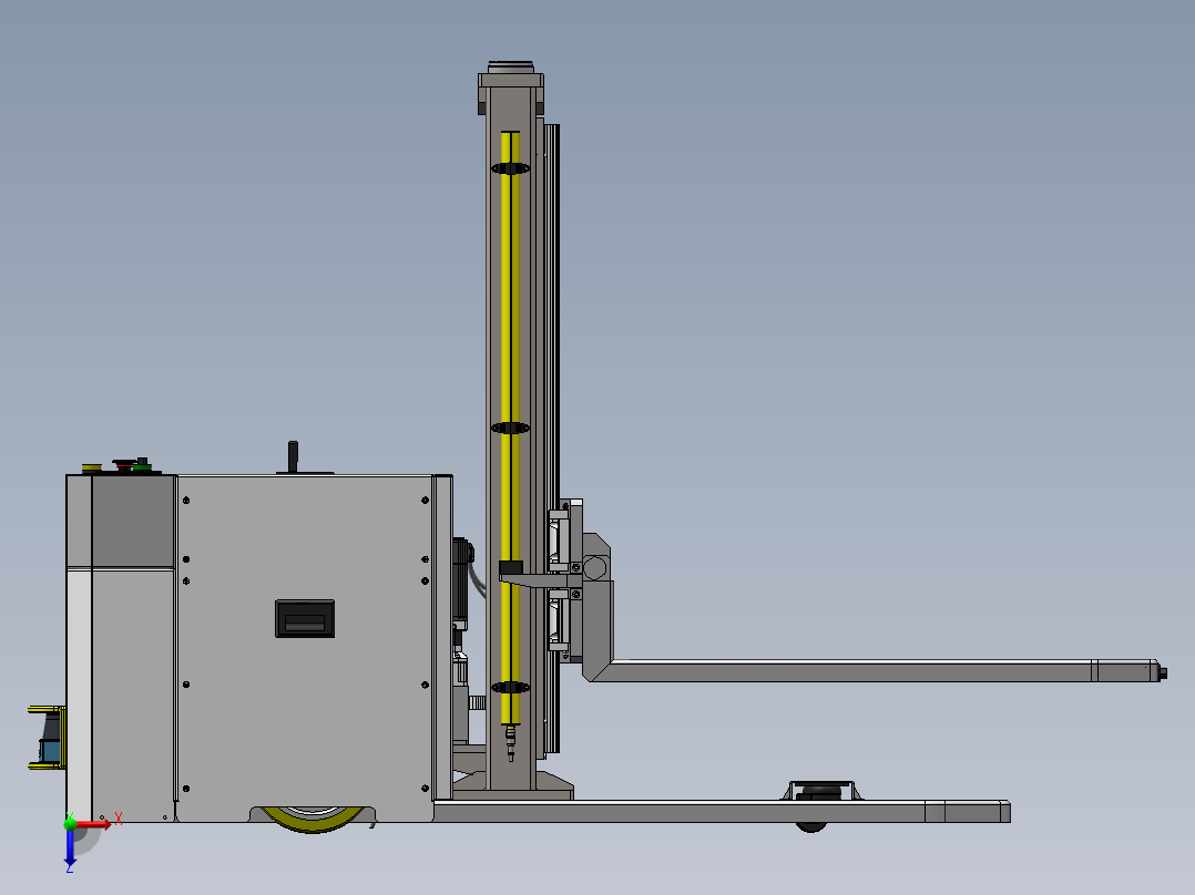 AGV堆垛车AGV叉车sw16可编辑俯视图