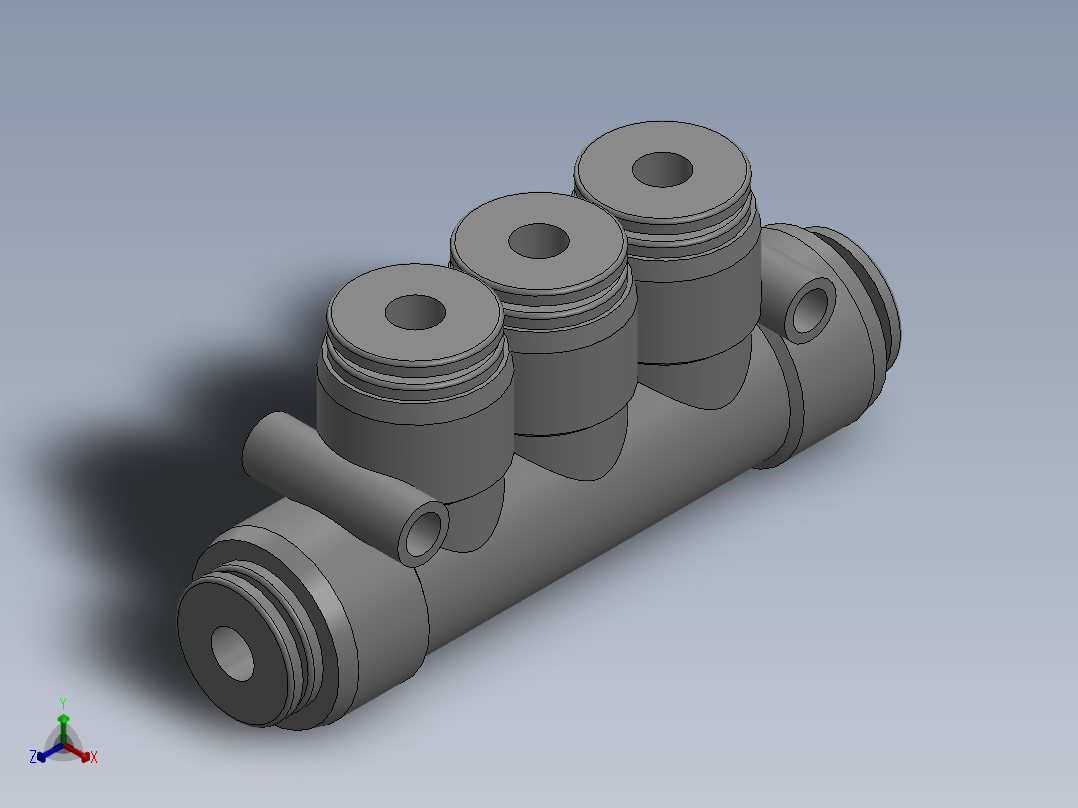 气动元件APK4正等轴测图