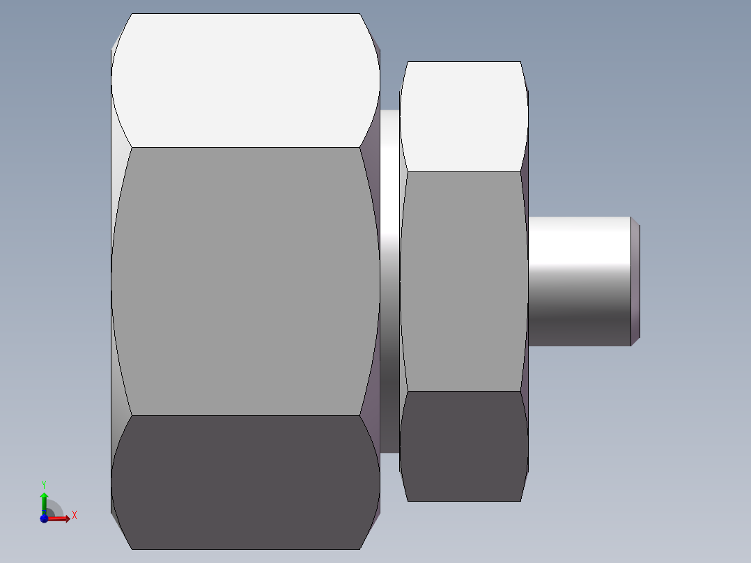 直通变径接头、2D-14-42前视图