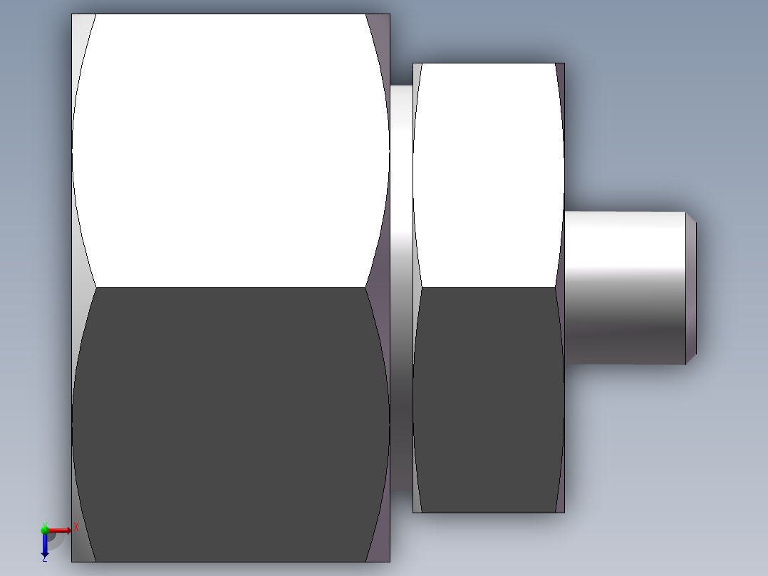 直通变径接头、2D-14-42俯视图