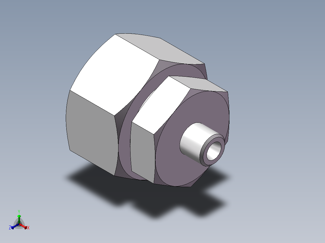直通变径接头、2D-14-42正等轴测图