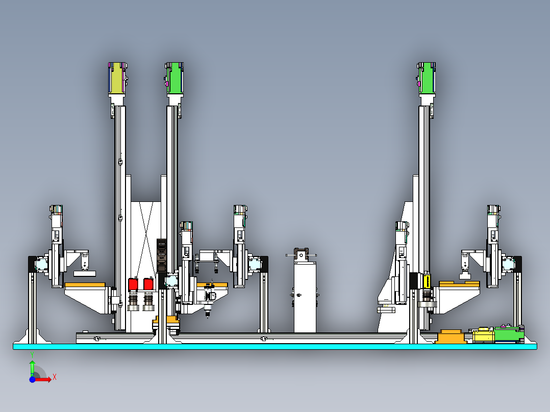 手机贴膜及检测一体化设备设计前视图