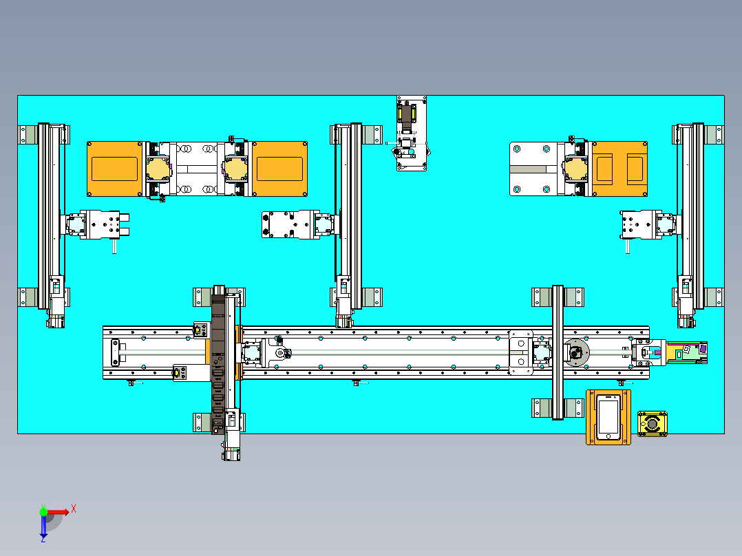 手机贴膜及检测一体化设备设计俯视图