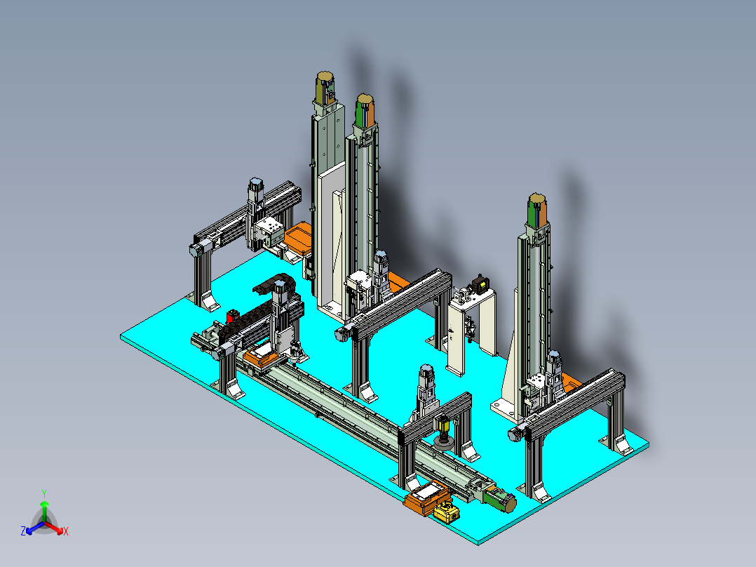 手机贴膜及检测一体化设备设计正等轴测图