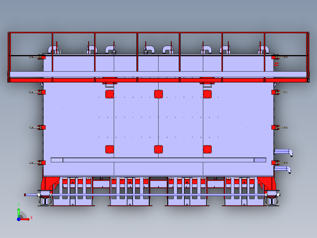 B3004016-生产钢筋混凝土通风设备的机器前视图