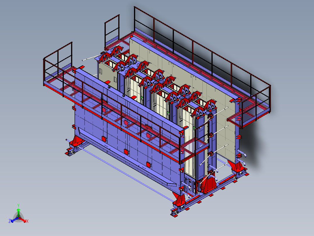 B3004016-生产钢筋混凝土通风设备的机器正等轴测图
