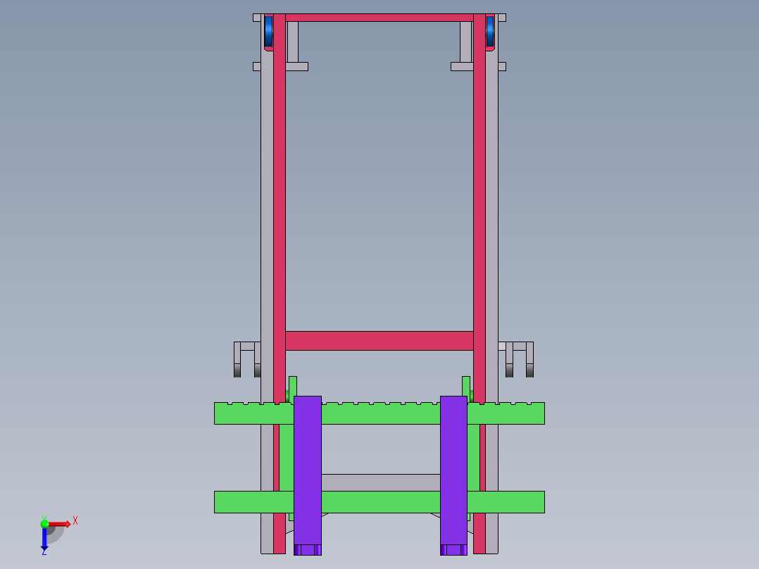 叉车前叉带俯视图
