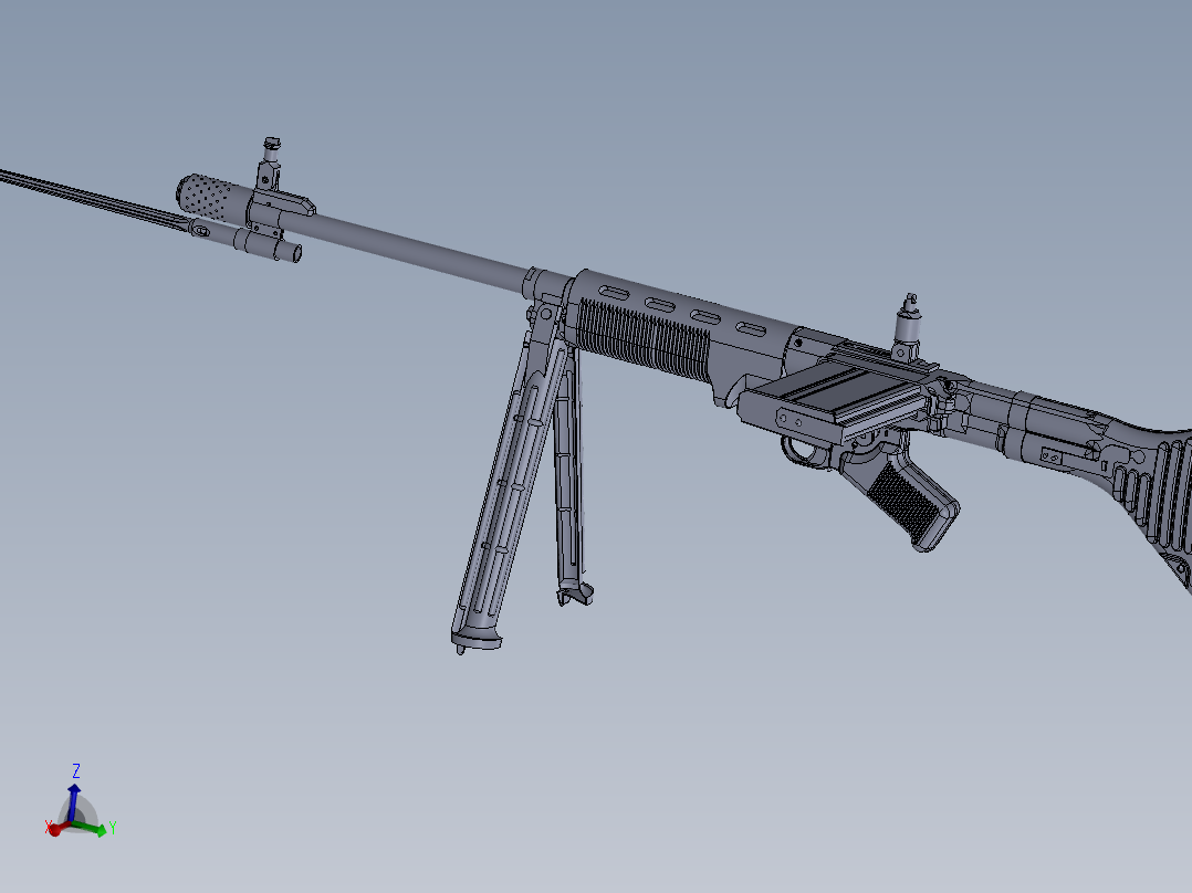 手枪左轮冲锋枪老式狙击步枪设计3D图纸FG-42 SW