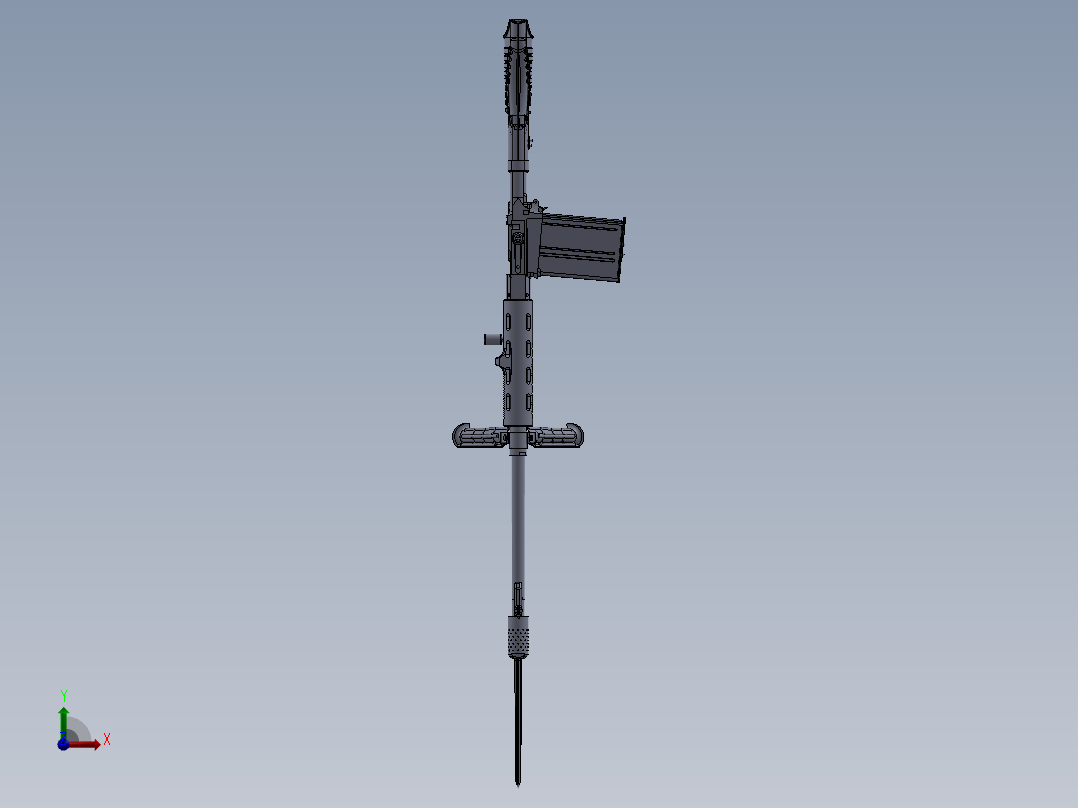 手枪左轮冲锋枪老式狙击步枪设计3D图纸FG-42 SW前视图
