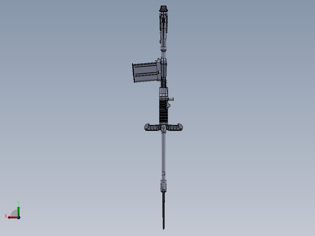 手枪左轮冲锋枪老式狙击步枪设计3D图纸FG-42 SW后视图