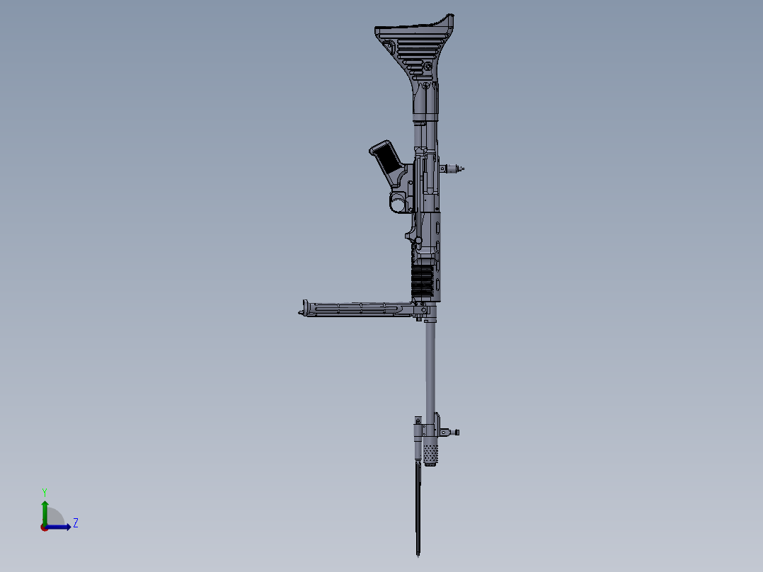 手枪左轮冲锋枪老式狙击步枪设计3D图纸FG-42 SW左视图