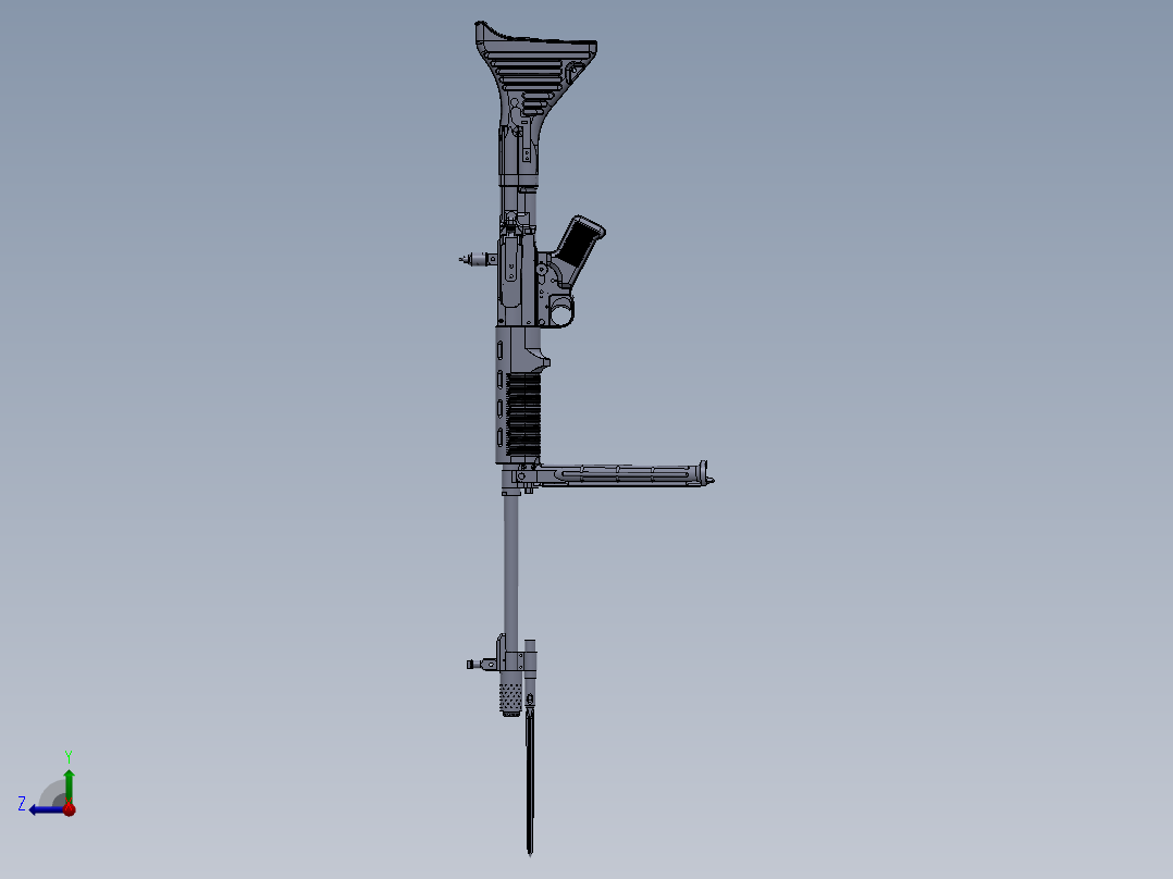 手枪左轮冲锋枪老式狙击步枪设计3D图纸FG-42 SW右视图