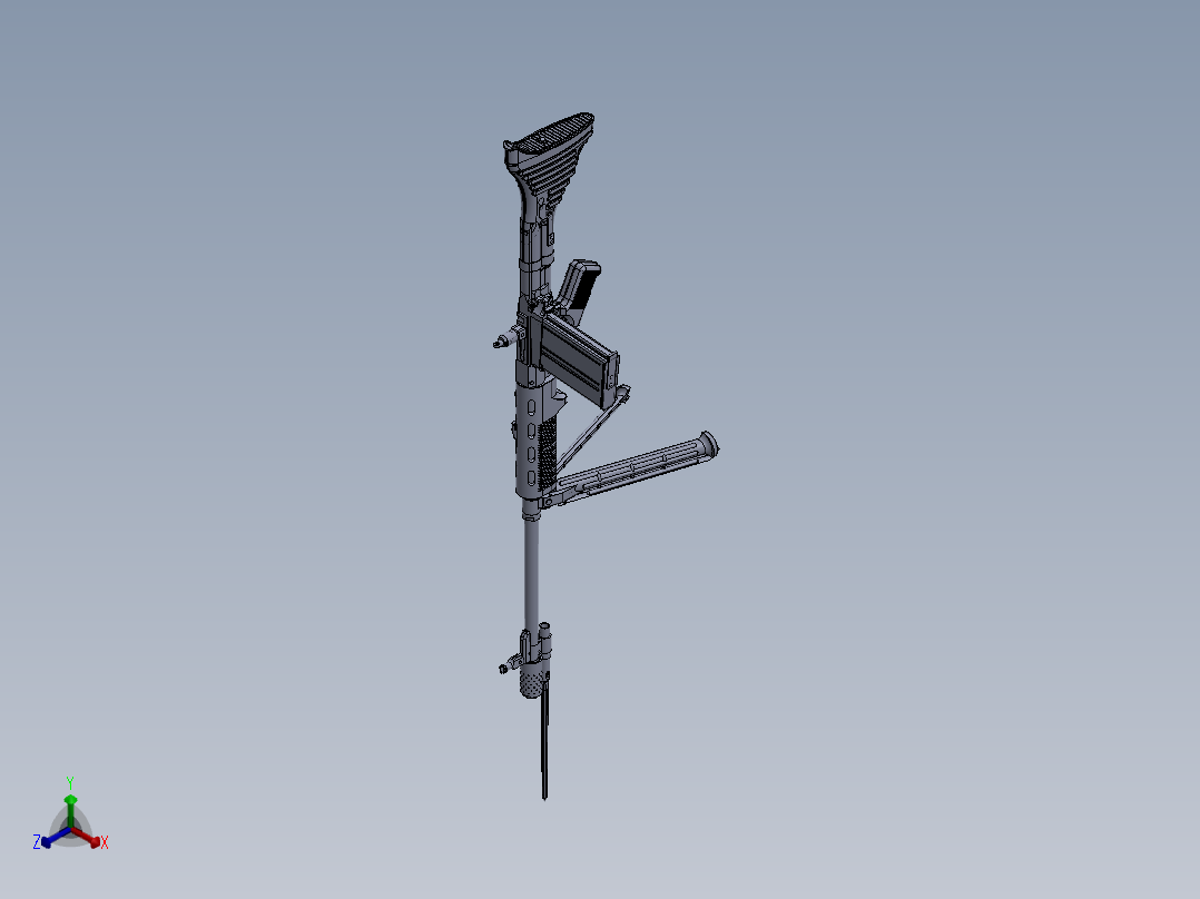 手枪左轮冲锋枪老式狙击步枪设计3D图纸FG-42 SW正等轴测图