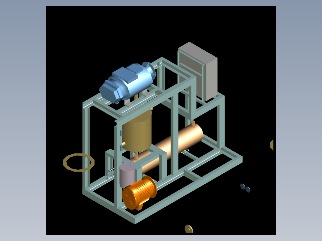 真空泵 - SUPERSCREW 300 NI，带 2 SQM 后冷凝器（MS+PTFE）