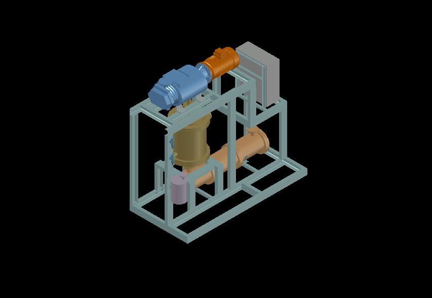 真空泵 - SUPERSCREW 300 NI，带 2 SQM 后冷凝器（MS+PTFE）