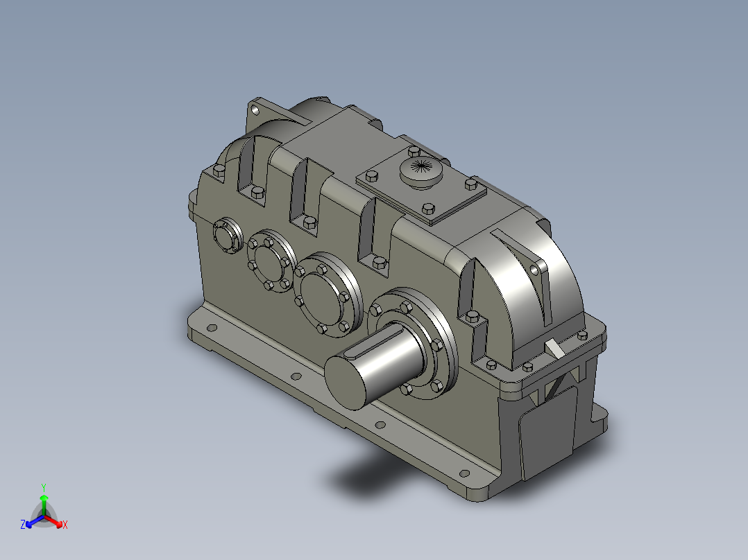 ZSY三级圆柱齿轮减速机ZSY560-80-正等轴测图