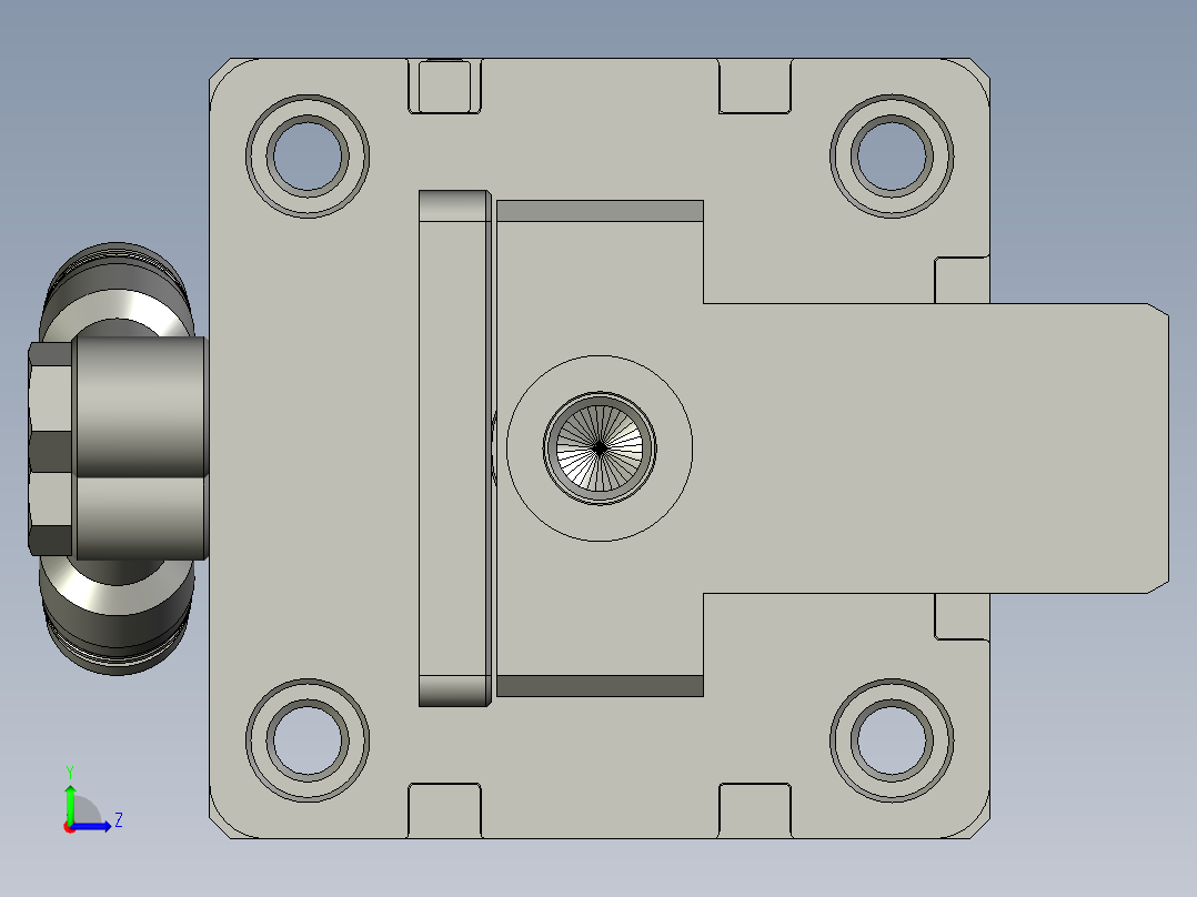 010211夹紧气缸组件-LXYC-BOSS左视图