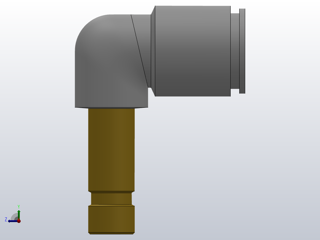 快速接头KQ2L等径弯插接头[KQ2L08-99]右视图