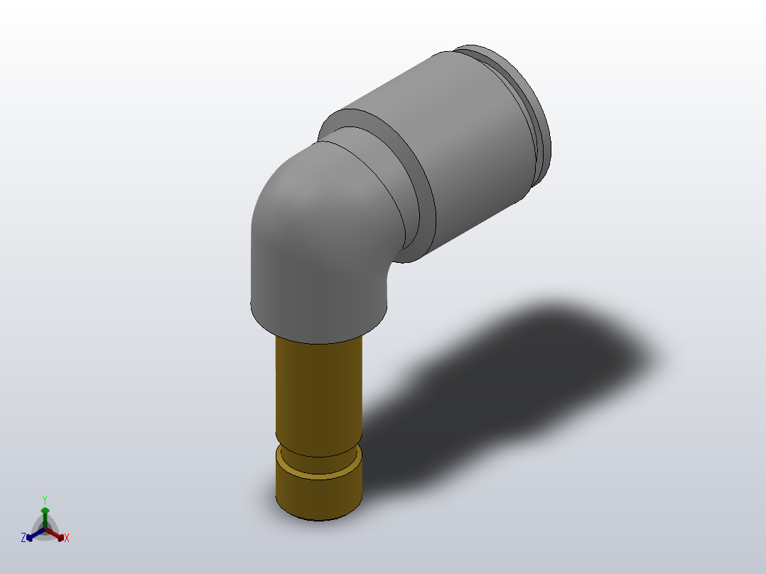 快速接头KQ2L等径弯插接头[KQ2L08-99]正等轴测图