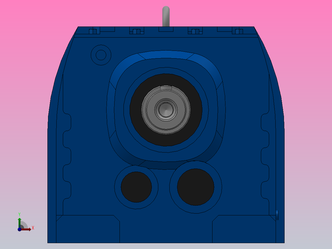 R57底脚轴伸式安装斜齿轮减速机R57-Y0.37-4P-120.63-M1-0°前视图