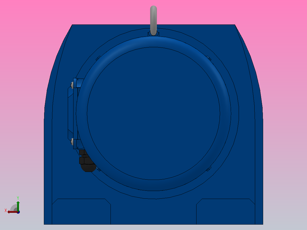 R57底脚轴伸式安装斜齿轮减速机R57-Y0.37-4P-120.63-M1-0°后视图