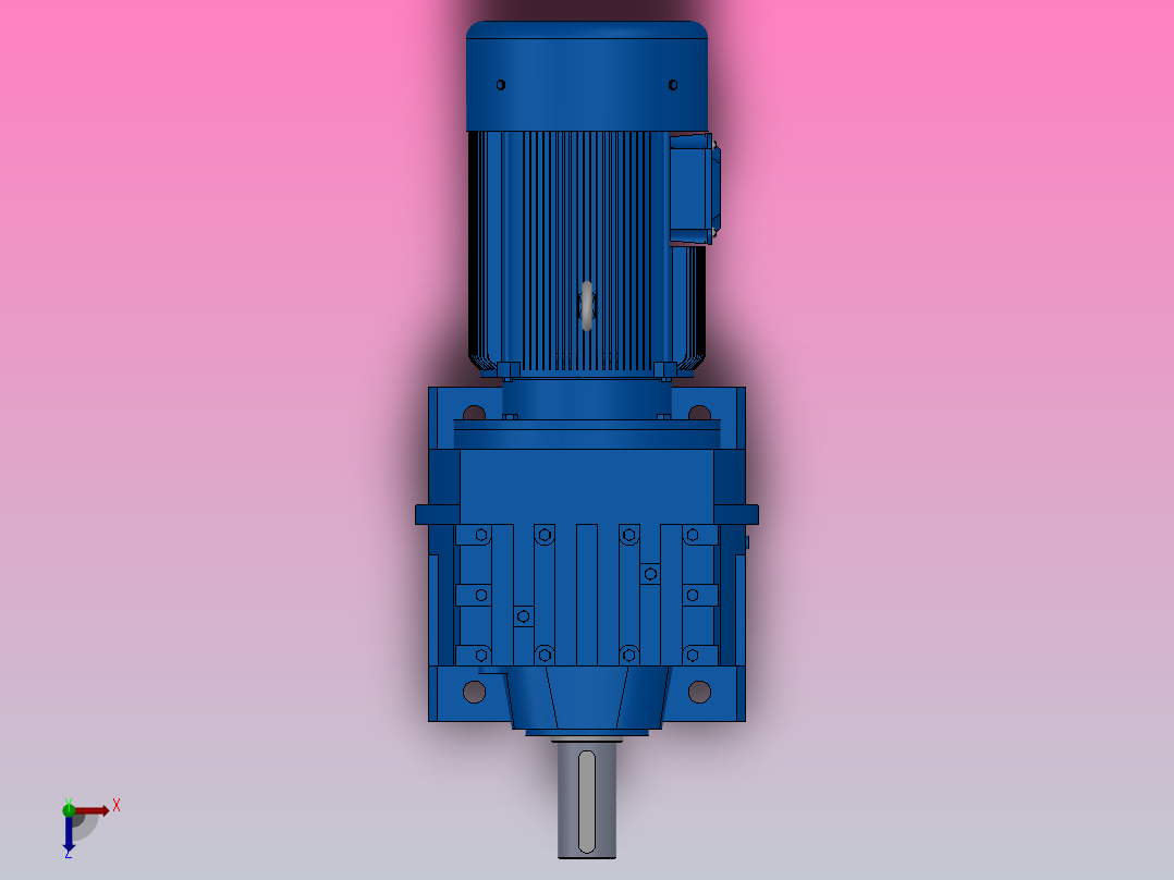 R57底脚轴伸式安装斜齿轮减速机R57-Y0.37-4P-120.63-M1-0°俯视图