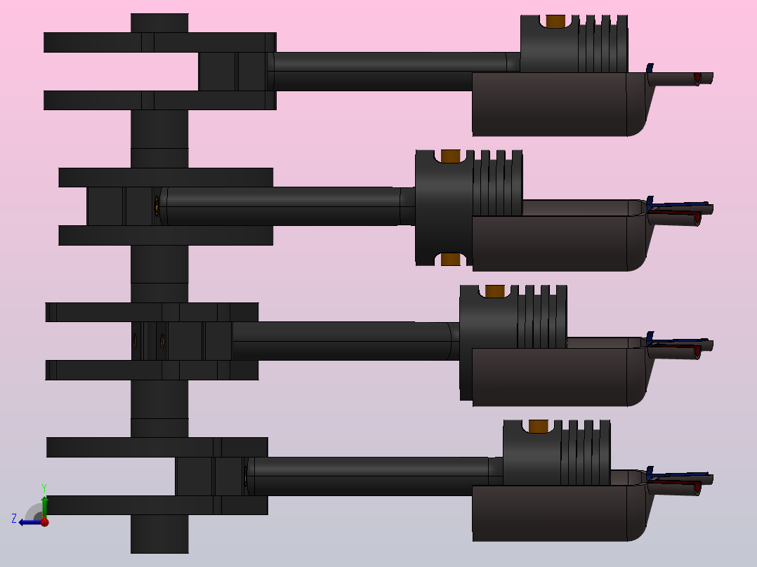 柴油内燃机右视图
