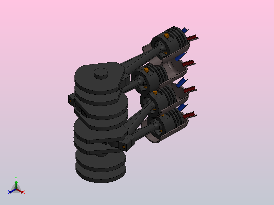 柴油内燃机正等轴测图