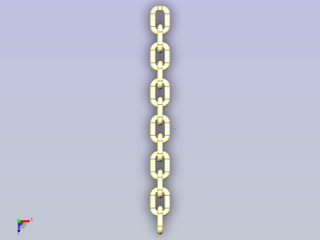 现实链。俯视图