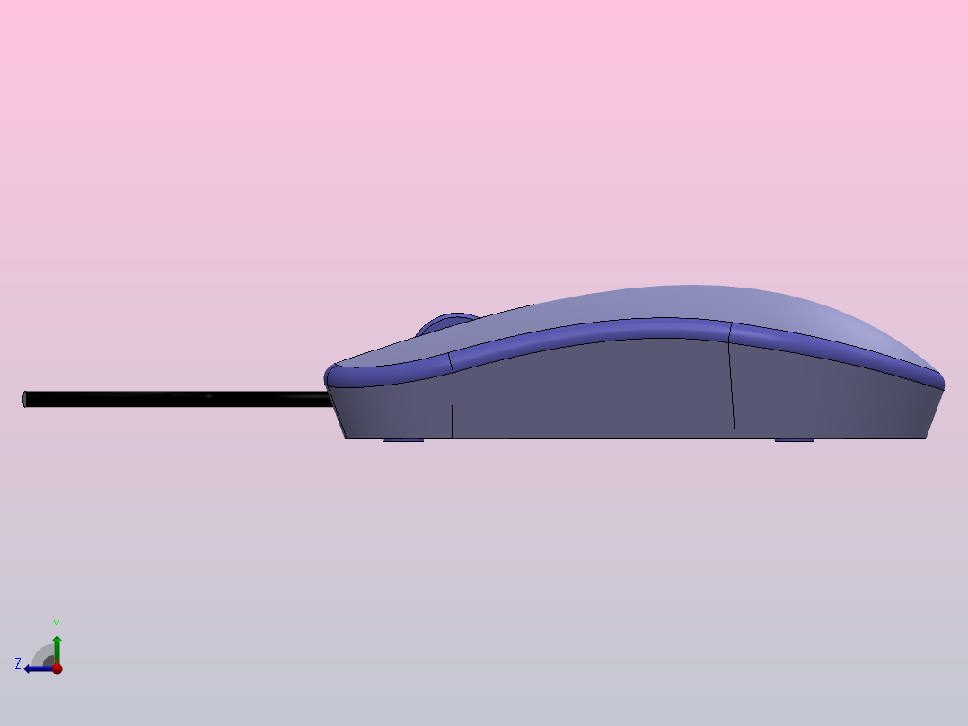 正常的游戏鼠标设计右视图