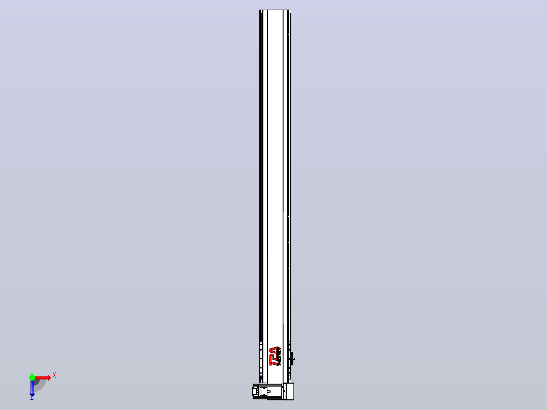 皮带直线轴半封闭可选导轨TPA-HNB-120D-110-L1200-RU-C-P40-N3俯视图