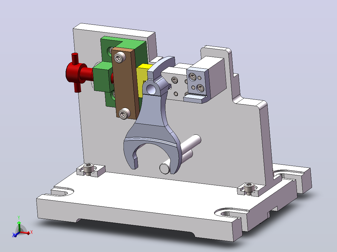变速器换挡叉加工工艺及铣56尺寸两端面夹具设计【含三维SolidWorks+CAD+说明书】【原创设计】主视图