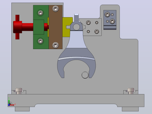 变速器换挡叉加工工艺及铣56尺寸两端面夹具设计【含三维SolidWorks+CAD+说明书】【原创设计】前视缩略图