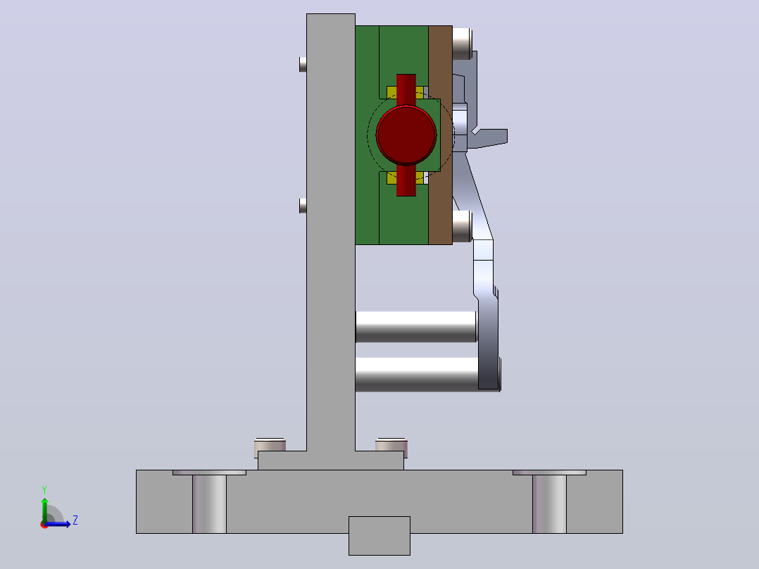 变速器换挡叉加工工艺及铣56尺寸两端面夹具设计【含三维SolidWorks+CAD+说明书】【原创设计】左视图