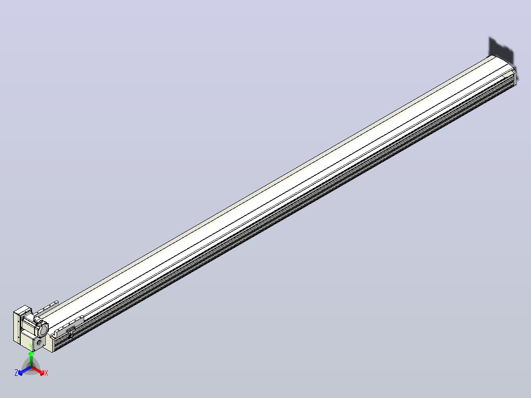 皮带直线轴半封闭可选导轨TPA-HNB-202D-140-L3050-LU-C-P75-N3主视图