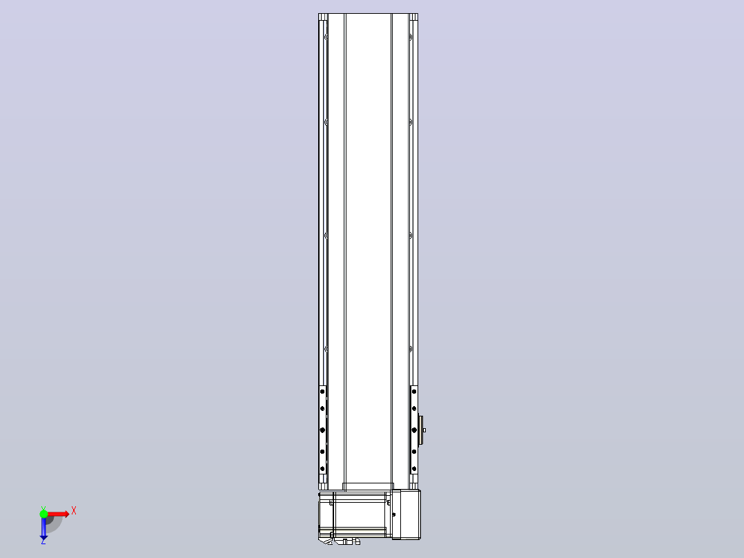 皮带直线轴半封闭可选导轨TPA-HNB-175D-140-L550-RU-C-P75-N3俯视图