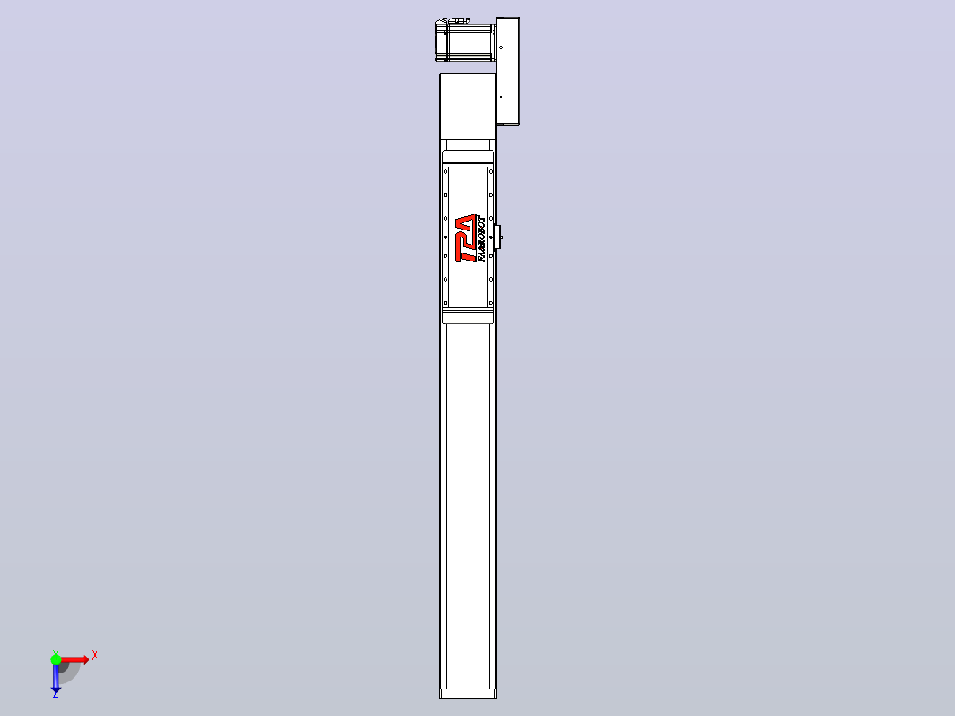 伺服电机集成皮带传动直线执行器TPA-OCB-120-224-L650-ML-P75-N3俯视图