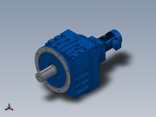 RF147R77法兰轴伸式组合型斜齿轮减速机RF147R77-Y0.55-4P-80-M1-0°-Φ550主视缩略图