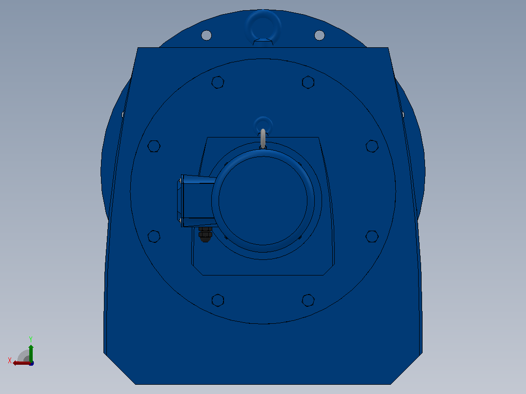 RF147R77法兰轴伸式组合型斜齿轮减速机RF147R77-Y0.55-4P-80-M1-0°-Φ550后视图