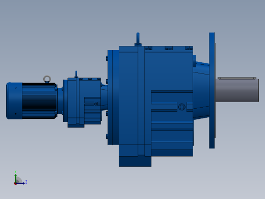 RF147R77法兰轴伸式组合型斜齿轮减速机RF147R77-Y0.55-4P-80-M1-0°-Φ550左视缩略图