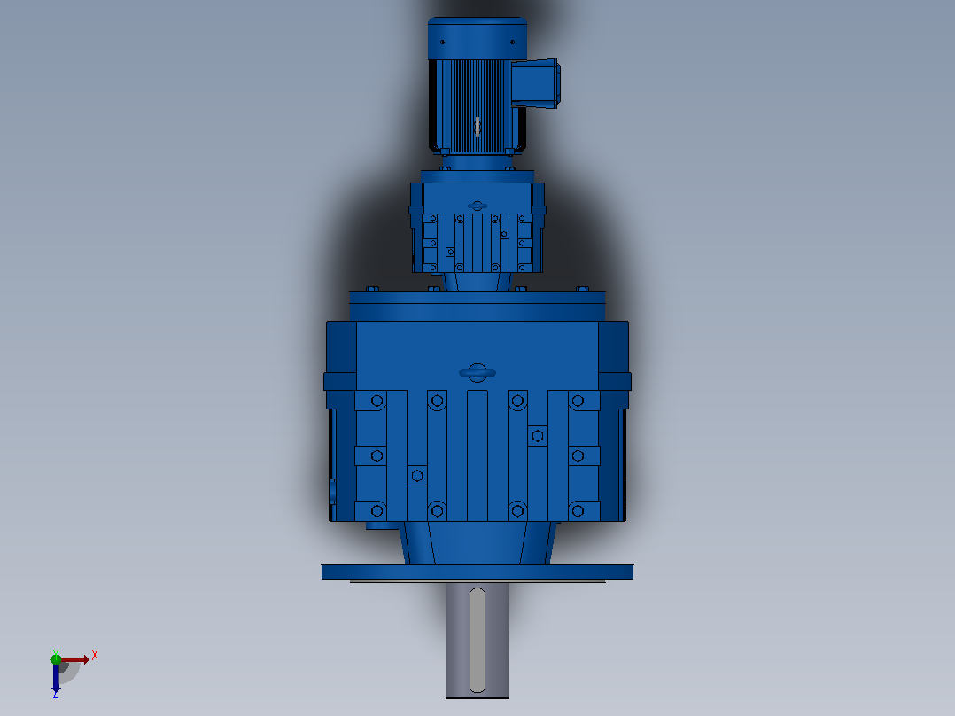 RF147R77法兰轴伸式组合型斜齿轮减速机RF147R77-Y0.55-4P-80-M1-0°-Φ550俯视图
