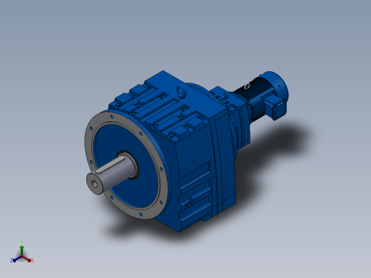 RF147R77法兰轴伸式组合型斜齿轮减速机RF147R77-Y0.55-4P-80-M1-0°-Φ550正等轴测缩略图
