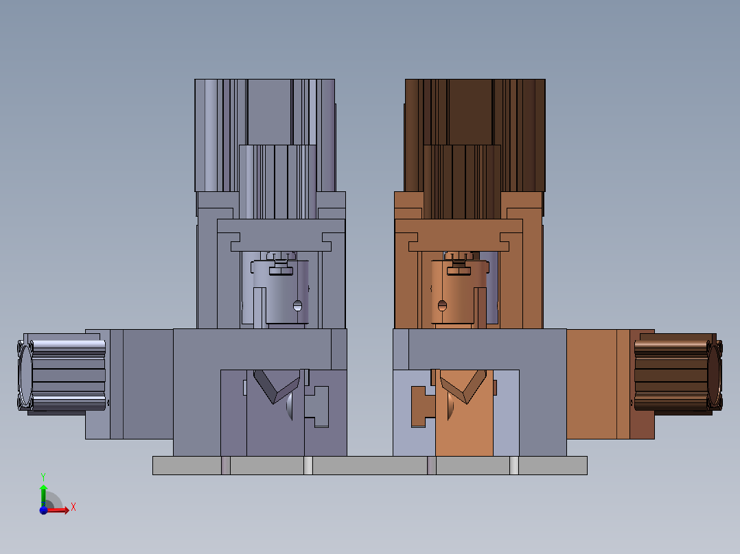 2ZY 前门-B柱边-外水切软模工装sw18可编辑前视图