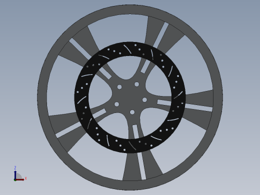 运动车的车轮3D模型后视缩略图