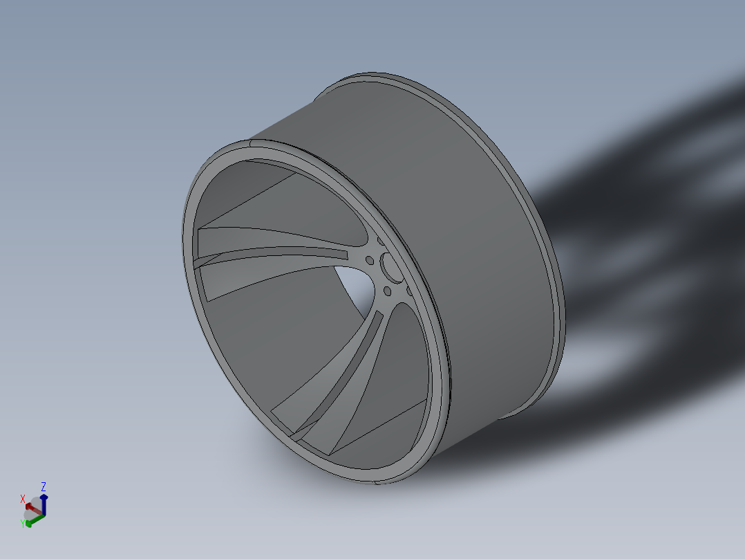 运动车的车轮3D模型正等轴测图