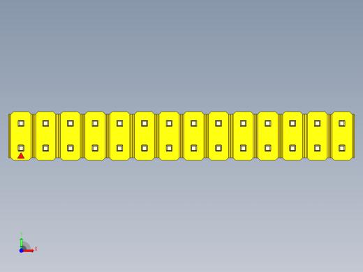 彩色公头100mil（2.54mm）系列-DS1021_yellow_2x14p_100mil_Type43_rev1.0前视缩略图