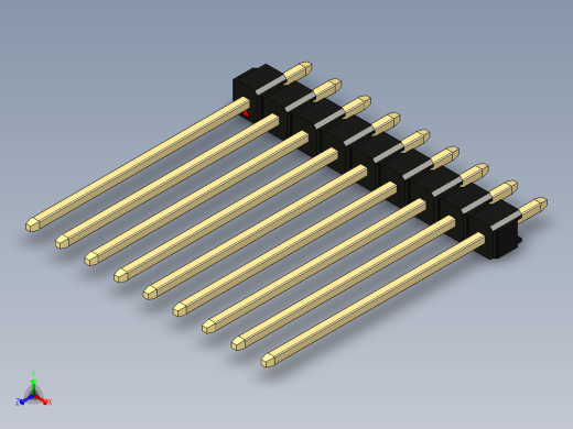 彩色公头100mil（2.54mm）系列-DS1021_black_1x09p_100mil_Type19_rev1.0
