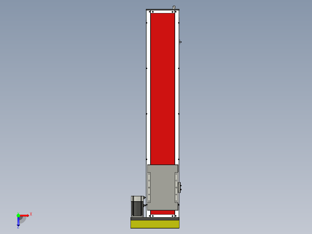 直线运动，行程950+mm俯视图